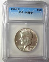 1968-D Kennedy ICG MS66+ LISTS $150