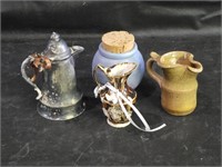 Art Pottery Pitcher, Corked Jar & More