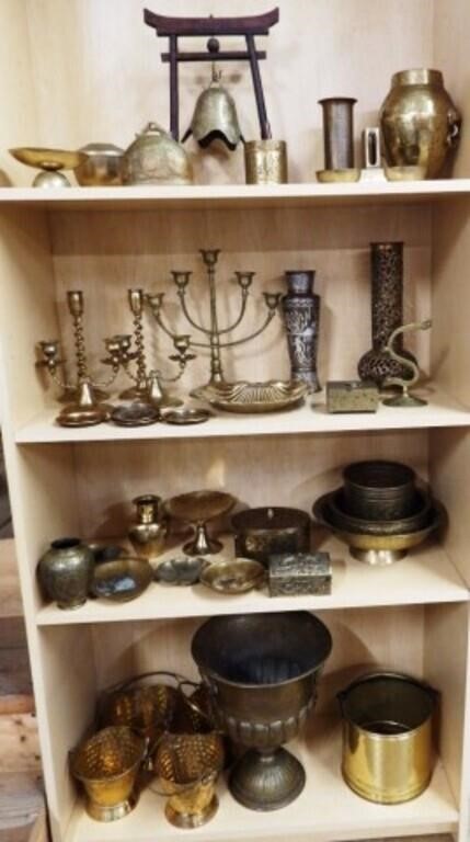 Brass Vases, Planters, Candlesticks & More