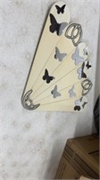 Handmade Wall Art , Fan With Mirrored Butterflies