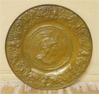 Embossed Brass Plaque of Minerva in Profile.