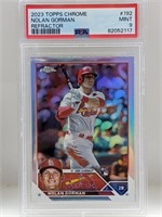 2023 Topps Chrome Ref RC Nolan Gorman 192 PSA 9