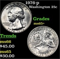 1976-p Washington Quarter 25c Grades GEM+ Unc