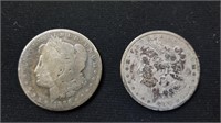 (2) MORGAN SILVER DOLLARS