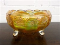 Marigold Carnival Glass Candy Bowl