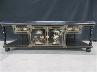 BLACK LACQUERED ORIENTAL STYLE COFFEE TABLE