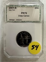 2001S New York State Quarter Graded Proof 70