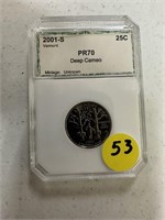 2001S Vermont State Quarter Graded Proof 70