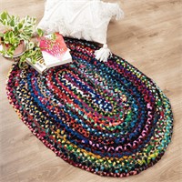 RAJRANG Oval Rag Rug 2ft x 3ft