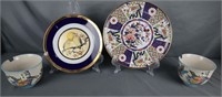 Assortment of Asian Style Plates Chokin