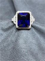 Blue Sapphire Silver Ring