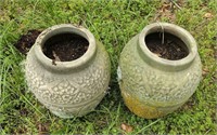 2 Vintage Clay Planter Pots!  15" tall x 10" Diam