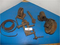 Grabber bar, Bench Vice, Casters, pulleys, etc.