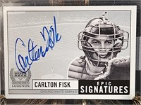 Autographed Calton Fisk Baseball Card