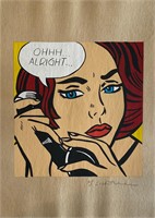 Roy Lichtenstein Mixed Media on Paper-Signed-COA