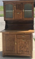 Vintage oak cabinet two piece