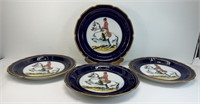 (4) LINDER CHINA HORSE PLATES