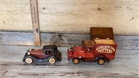 Two wooden cars