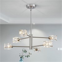 XINGQI Brushed Nickel 6-Light Modern Sputnik Chand