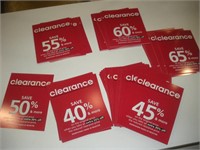 (40+) Plastic Clearance Signs  7x9 inches