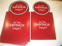 (50+) Plastic Savings Signs  11x21 inches