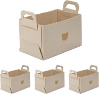 BDZBREN Storage Bins  Beige  Large  4-Pack