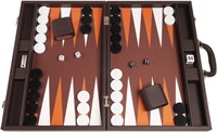 19-inch Premium Backgammon Set - Dark Brown