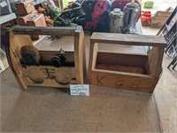 Wood Shoe Shine Kit and Child's Wooden Tool Box
