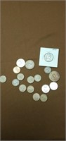 Grouping of Canadian and other foreign coins