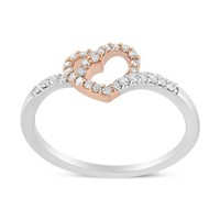 14K Rose Gold Plated & White .925 Sterling Silver