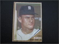 1962 TOPPS #62 STEVE BOROS TIGERS VINTAGE