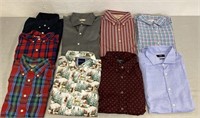 9 Men’s Button Up Shirts Size XL