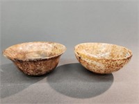 2 Chinese soapstone bowls.