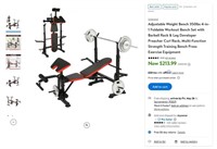 N4719  Adjustable Weight Bench with Barbell Rack