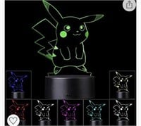 New 3D Illusion Pokémon Pikachu LED Night Light,7