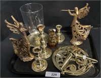 Brass Candlesticks & Decorative Lot.