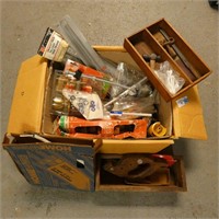 Box Lot - 10-3 Copper Wire, Tools, Etc