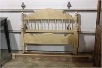 Painted Antique Spindled Back Bed w/Rails