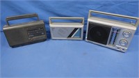 3 Vintage Portable AM/FM Radios