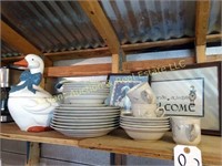Goose dishes and a cookie jar