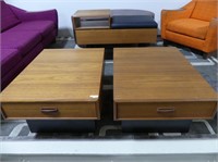 TWO TEAK END TABLES