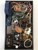 Assorted costume jewelry and more