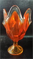 MCM Amberina Viking Glass 6 Petal Handkerchief