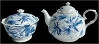Botanic Blue Teapot & Sugar Bowl