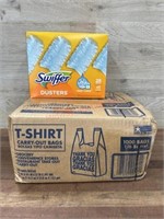 1000ct tshirt bags & swiffer dusters