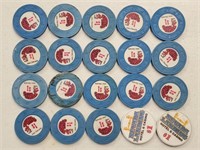 20 Various Jean Nevada Casino Chips