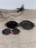 4 piece cast iron pan set