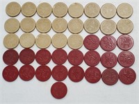 41 Vintage Clay Casino Chips