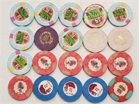 20 Various Jean Nevada Casino Chips