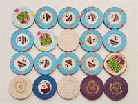 20 Various Jean Nevada Casino Chips